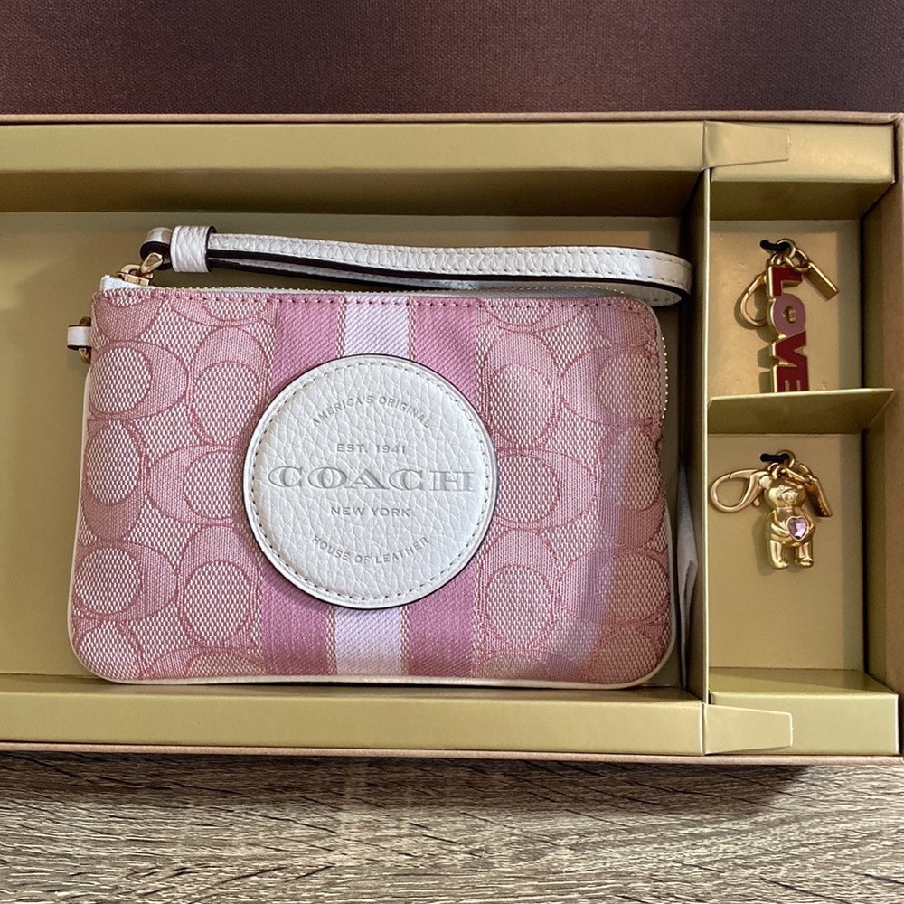 Coach Dempsey Wristlet and Charms NWT
